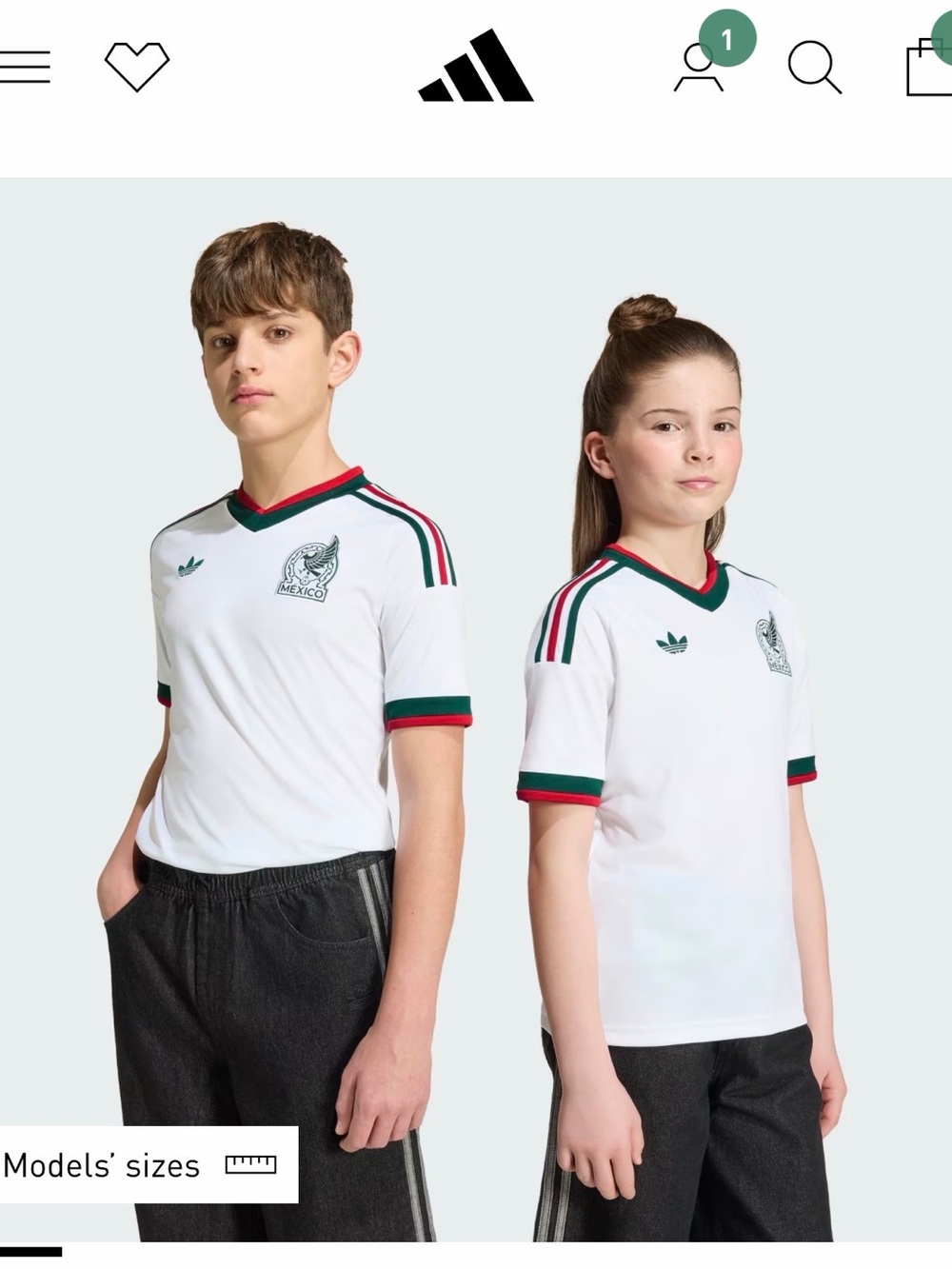 adidas Kids White Soccer Jersey with Green and Red Trim